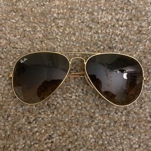 Gold Aviator Sunglasses- Ray Ban